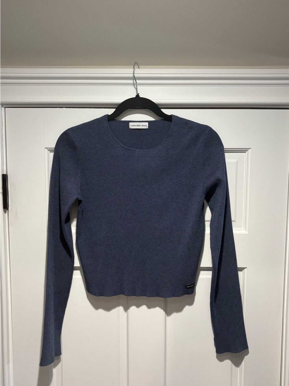 Calvin‎ Klein Jeans/ Medium/Navy-Stone Color /Ribbed Crewneck Long Sleeve Top